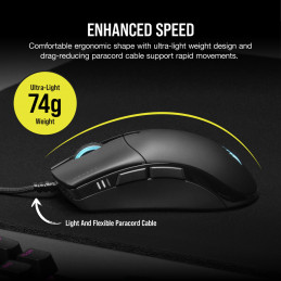 Corsair SABRE RGB PRO hiiri Pelaaminen Oikeakätinen USB A-tyyppi Optinen 18000 DPI