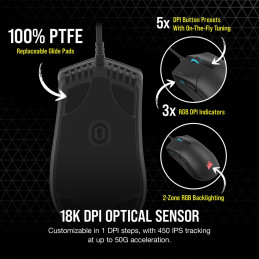 Corsair SABRE RGB PRO hiiri Pelaaminen Oikeakätinen USB A-tyyppi Optinen 18000 DPI