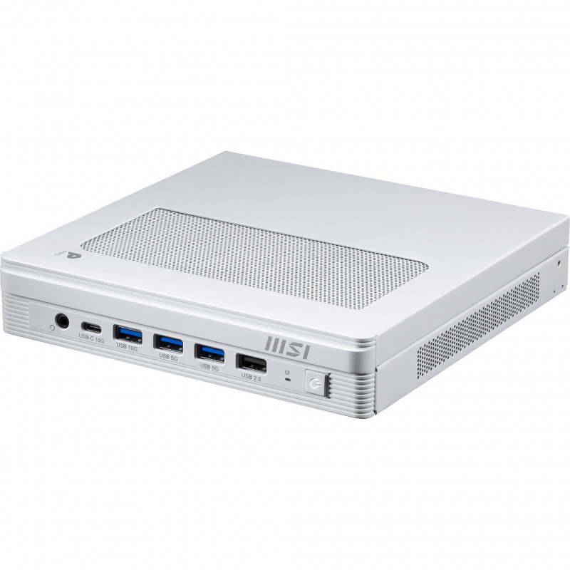 MSI PRO DP10 A14MG-007BEU tietokone työasema Intel® Pentium® Gold G7400 1.1L kokoinen PC Mini PC Barebone Valkoinen