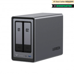 Ugreen NASync DXP2800 NAS System 2-Bay Kompakti Intel® N N100 8 GB DDR5 0 TB UGOS Pro Musta