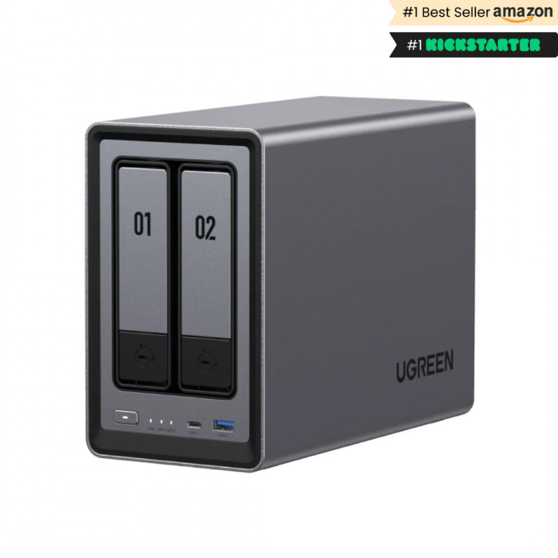 Ugreen NASync DXP2800 NAS System 2-Bay Kompakti Intel® N N100 8 GB DDR5 0 TB UGOS Pro Musta