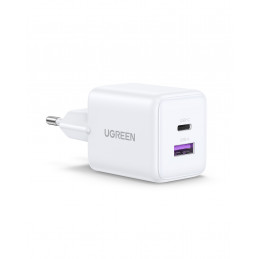 Ugreen 65015 mobiililaitteen laturi Kuulokkeet, Matkapuhelin, Voimapankki, Tabletti, Puhelin Valkoinen AC Pikalataus Sisätila
