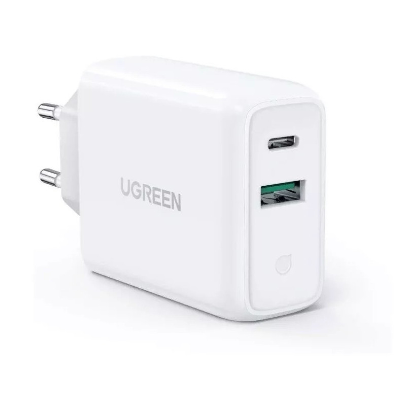 Ugreen 60468 mobiililaitteen laturi Tabletti, Puhelin, Universaali Valkoinen AC Pikalataus Sisätila