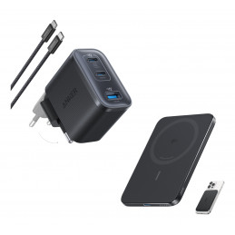 Anker B121A311 akku- ja paristolaturi 5000 mAh Langaton lataaminen Musta