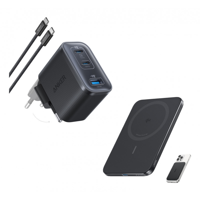 Anker B121A311 akku- ja paristolaturi 5000 mAh Langaton lataaminen Musta