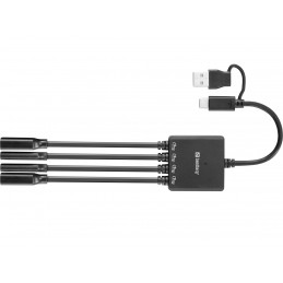 Sandberg 136-81 keskitin USB 3.2 Gen 1 (3.1 Gen 1) Type-A + Type-C 5000 Mbit s Musta