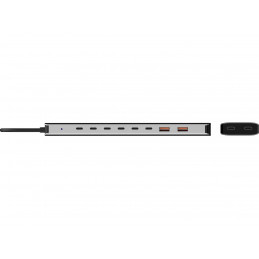 Sandberg 136-80 kannettavien tietokoneiden telakka ja porttitoistin Langallinen USB 3.2 Gen 2 (3.1 Gen 2) Type-C Harmaa