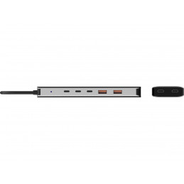 Sandberg 136-79 kannettavien tietokoneiden telakka ja porttitoistin Langallinen USB 3.2 Gen 2 (3.1 Gen 2) Type-C Harmaa