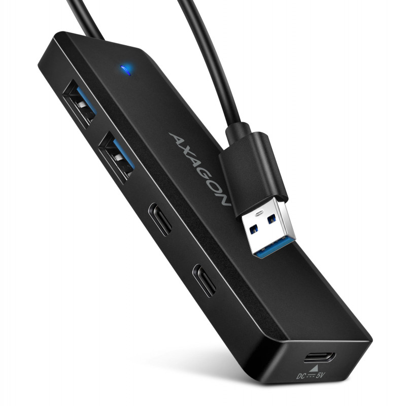 Axagon HUE-C2A keskitin USB 3.2 Gen 1 (3.1 Gen 1) Type-A 5000 Mbit s Musta