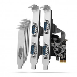 Axagon PCEA-PSN PCIe-Adapter mit 4x Seriell-Ports - ASIX AX99100 Chipsatz liitäntäkortti -sovitin Sisäinen RS-232