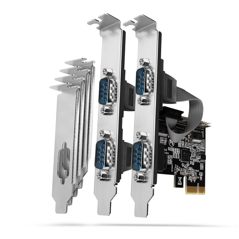 Axagon PCEA-PSN PCIe-Adapter mit 4x Seriell-Ports - ASIX AX99100 Chipsatz liitäntäkortti -sovitin Sisäinen RS-232