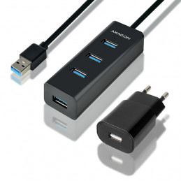 Axagon HUE-S2BP keskitin USB 3.2 Gen 1 (3.1 Gen 1) Type-A 5000 Mbit s Musta