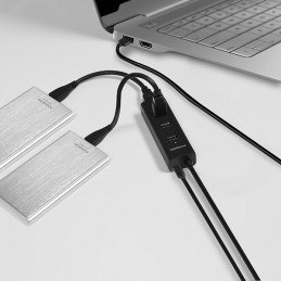 Axagon HUE-S2BP keskitin USB 3.2 Gen 1 (3.1 Gen 1) Type-A 5000 Mbit s Musta