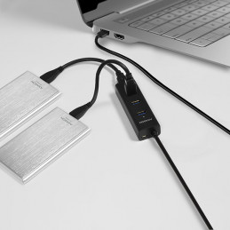 Axagon HUE-S2BL keskitin USB 3.2 Gen 1 (3.1 Gen 1) Type-A 5000 Mbit s Musta