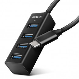 Axagon HUE-M1C keskitin USB 3.2 Gen 1 (3.1 Gen 1) Type-C 5000 Mbit s Musta