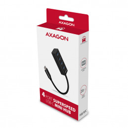 Axagon HUE-M1C keskitin USB 3.2 Gen 1 (3.1 Gen 1) Type-C 5000 Mbit s Musta