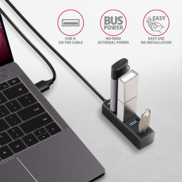 Axagon HUE-M1AL keskitin USB 3.2 Gen 1 (3.1 Gen 1) Type-A 5000 Mbit s Musta