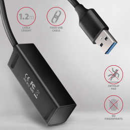 Axagon HUE-M1AL keskitin USB 3.2 Gen 1 (3.1 Gen 1) Type-A 5000 Mbit s Musta
