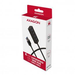 Axagon HUE-M1AL keskitin USB 3.2 Gen 1 (3.1 Gen 1) Type-A 5000 Mbit s Musta