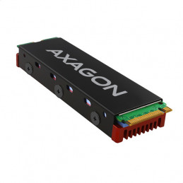 Axagon CLR-M2 Tietokoneen jäähdytysjärjestelmä M.2 NVMe SSD, SSD-asema Jäähdytyslevy jäähdytin Musta, Punainen 1 kpl
