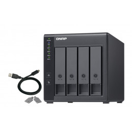 QNAP TR-004 tallennusaseman kotelo HDD- SSD-kotelo Musta 2.5 3.5"