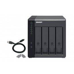 QNAP TR-004 tallennusaseman kotelo HDD- SSD-kotelo Musta 2.5 3.5"