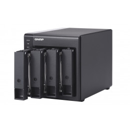 QNAP TR-004 tallennusaseman kotelo HDD- SSD-kotelo Musta 2.5 3.5"