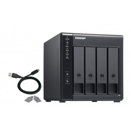 QNAP TR-004 tallennusaseman kotelo HDD- SSD-kotelo Musta 2.5 3.5"