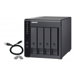 QNAP TR-004 tallennusaseman kotelo HDD- SSD-kotelo Musta 2.5 3.5"