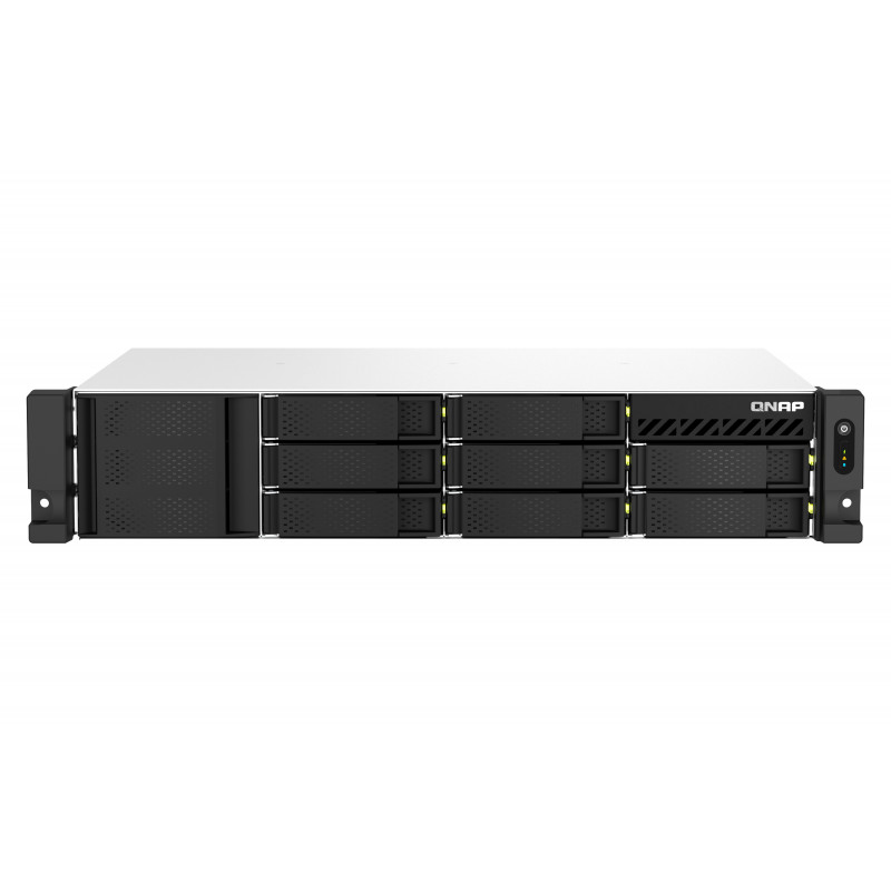 QNAP TS-873AeU-RP NAS Teline ( 2U ) Ryzen Embedded V1500B 4 GB DDR4 0 TB QuTS hero Musta