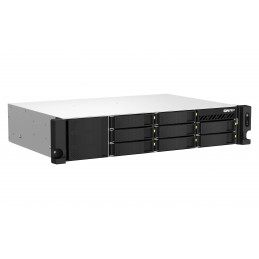 QNAP TS-873AeU-RP NAS Teline ( 2U ) Ryzen Embedded V1500B 4 GB DDR4 0 TB QuTS hero Musta
