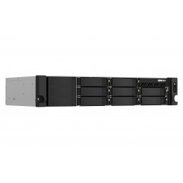 QNAP TS-873AeU-RP NAS Teline ( 2U ) Ryzen Embedded V1500B 4 GB DDR4 0 TB QuTS hero Musta