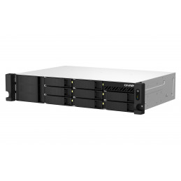 QNAP TS-873AeU-RP NAS Teline ( 2U ) Ryzen Embedded V1500B 4 GB DDR4 0 TB QuTS hero Musta