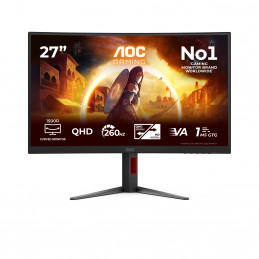 AOC G4 CQ27G4Z2P tietokoneen litteä näyttö 68,6 cm (27") 2560 x 1440 pikseliä Quad HD LCD Musta, Punainen