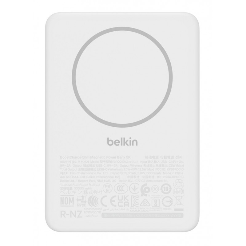 Belkin BPD010hqWH 5000 mAh Langaton lataaminen Valkoinen