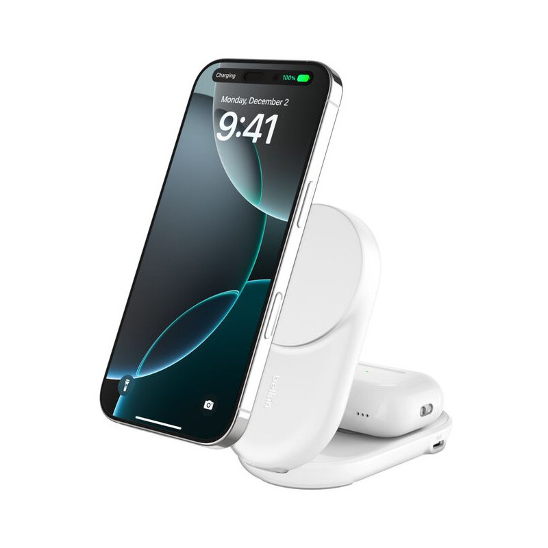 Belkin Qi2 Fitness tracker, Kuulokkeet, Älypuhelin, Älykello Valkoinen USB Langaton lataaminen Pikalataus Sisätila