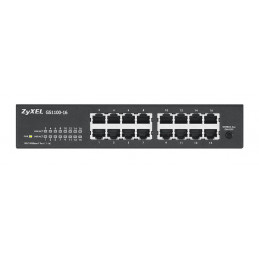 Zyxel GS1100-16 Hallitsematon Gigabit Ethernet (10 100 1000) Musta