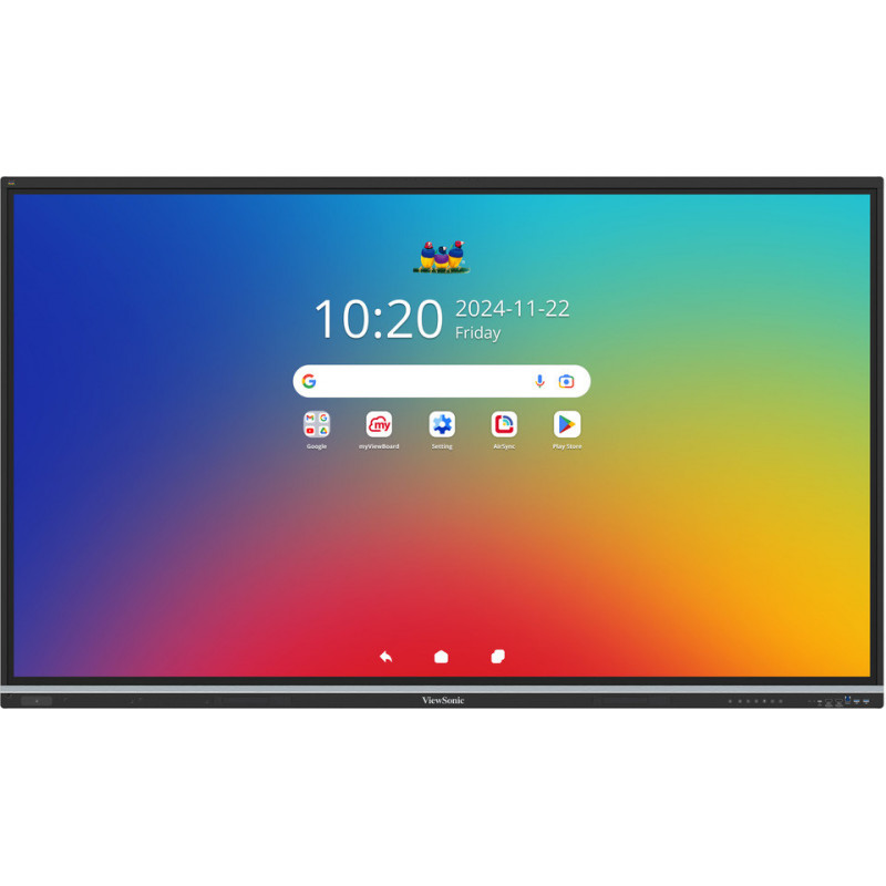 Viewsonic IFP8651-3C Interaktiivinen valkotaulu 2,18 m (86") 3840 x 2160 pikseliä Kosketusnäyttö Musta USB