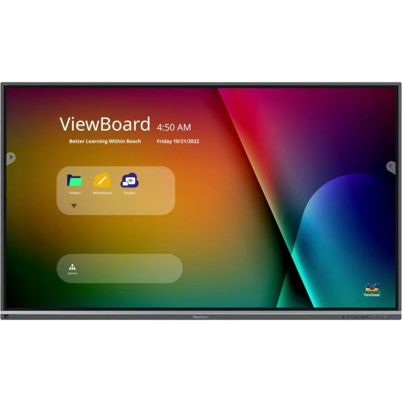 Viewsonic IFP7550-5F Interaktiivinen valkotaulu 190,5 cm (75") 3840 x 2160 pikseliä Kosketusnäyttö Musta HDMI