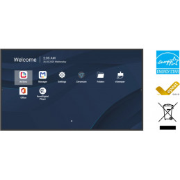 Viewsonic CDE4331-1C infonäyttö Digitaalinen litteä infotaulu 109,2 cm (43") LCD Wi-Fi 500 cd m² 4K Ultra HD Musta