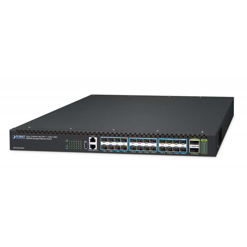 PLANET XGS-6350-24X2C verkkokytkin Hallittu L3 Gigabit Ethernet (10 100 1000) 1U Musta
