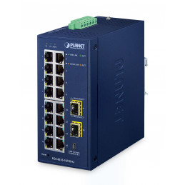 PLANET IP30 Industrial L2 L4 16-Port Hallittu L2 L4 Gigabit Ethernet (10 100 1000) Sininen