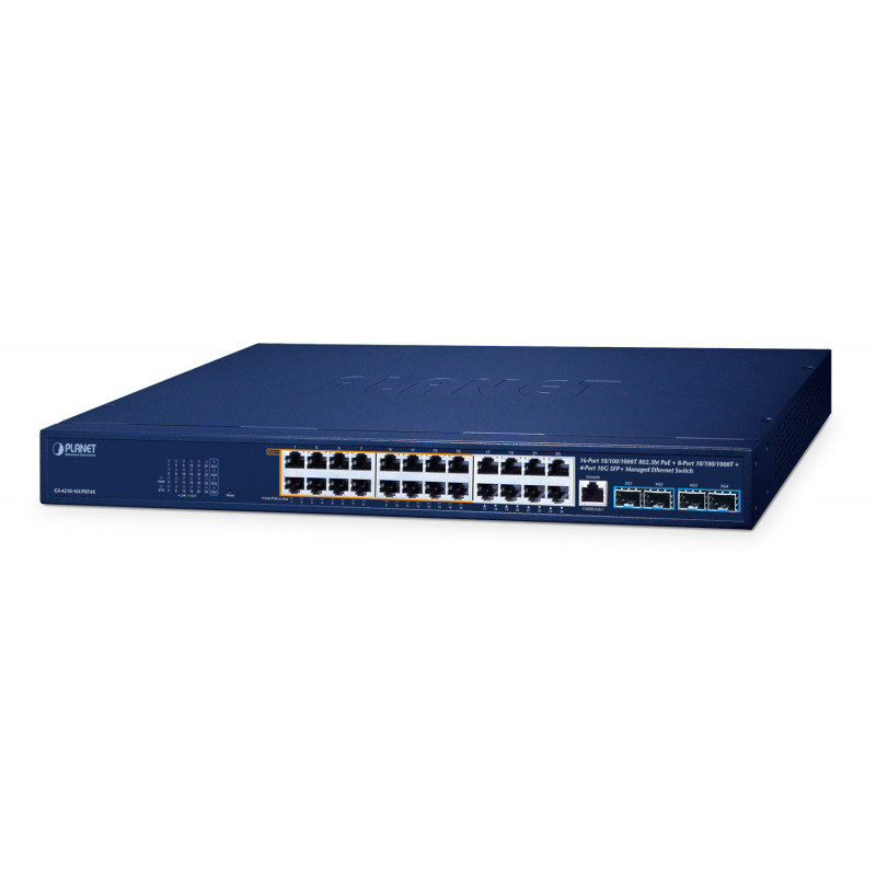PLANET GS-4210-16UP8T4X verkkokytkin Hallittu L2 L4 Gigabit Ethernet (10 100 1000)