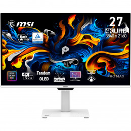 MSI Pro MAX 271UPXW12G tietokoneen litteä näyttö 67,3 cm (26.5") 3840 x 2160 pikseliä UltraWide Full HD QD-OLED Valkoinen