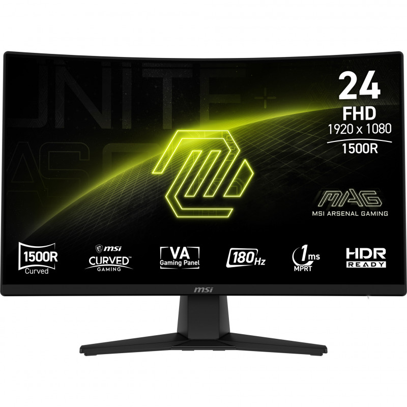 MSI MAG 242C tietokoneen litteä näyttö 59,9 cm (23.6") 1920 x 1080 pikseliä Full HD LCD Musta