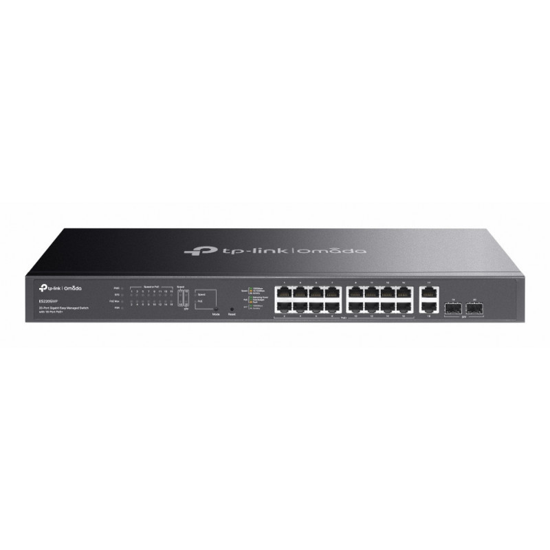 TP-Link Omada ES220GMP verkkokytkin Hallittu L2 Gigabit Ethernet (10 100 1000) Power over Ethernet -tuki Musta