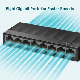 TP-Link LS1008G verkkokytkin Hallitsematon Gigabit Ethernet (10 100 1000) Musta
