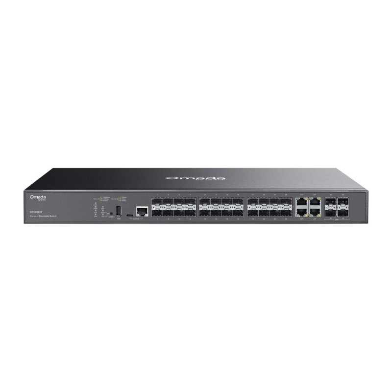 TP-Link SG5428XF verkkokytkin Hallittu L3 Musta