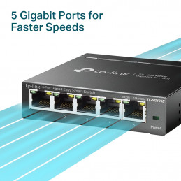 TP-Link TL-SG105E verkkokytkin Hallittu L2 Gigabit Ethernet (10 100 1000) Musta