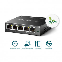 TP-Link TL-SG105E verkkokytkin Hallittu L2 Gigabit Ethernet (10 100 1000) Musta